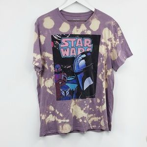 Star Wars Old Navy Custom Upcycled Bleach Splatter Short Sleeve Shirt Size XL